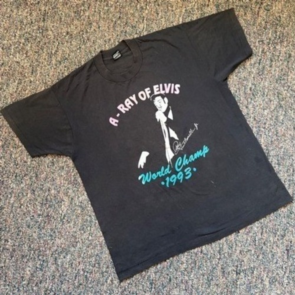 Vintage 1993‎ Elvis Presley A Ray Of Elvis World Champ T Shirt XL made in usa
